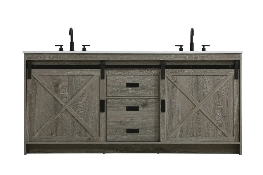 Austin 72" Bathroom Vanity in Rustic Grey - Image 1