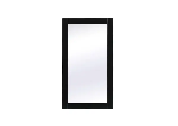 Equally functional and stylish, this rectangular mirror will complement your vanities and walls. Made from mdf, the narrow frame features a simple classic look. Ready to hang out of the box, hanging wall hardware is not provided. Back of the mirror has four brackets that can be hung in either horizontally or vertically. Collection: Aqua Rooms: bathroom Finish: black Width: 1.00" Height: 32.00" Length: 18.00" Weight: 12.00 lb Extension from Wall: 0.10" Material: MDF Country of Origin: China Manufacturer Warranty: 1 year limited Spec Sheet