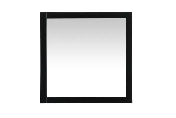 Equally functional and stylish, this rectangular mirror will complement your vanities and walls. Made from mdf, the narrow frame features a simple classic look. Ready to hang out of the box, hanging wall hardware is not provided. Back of the mirror has four brackets that can be hung in either horizontally or vertically. Collection: Aqua Rooms: bathroom Finish: black Width: 1.00" Height: 36.00" Length: 36.00" Weight: 28.00 lb Extension from Wall: 0.10" Material: MDF Country of Origin: China Manufacturer Warranty: 1 year limited Spec Sheet