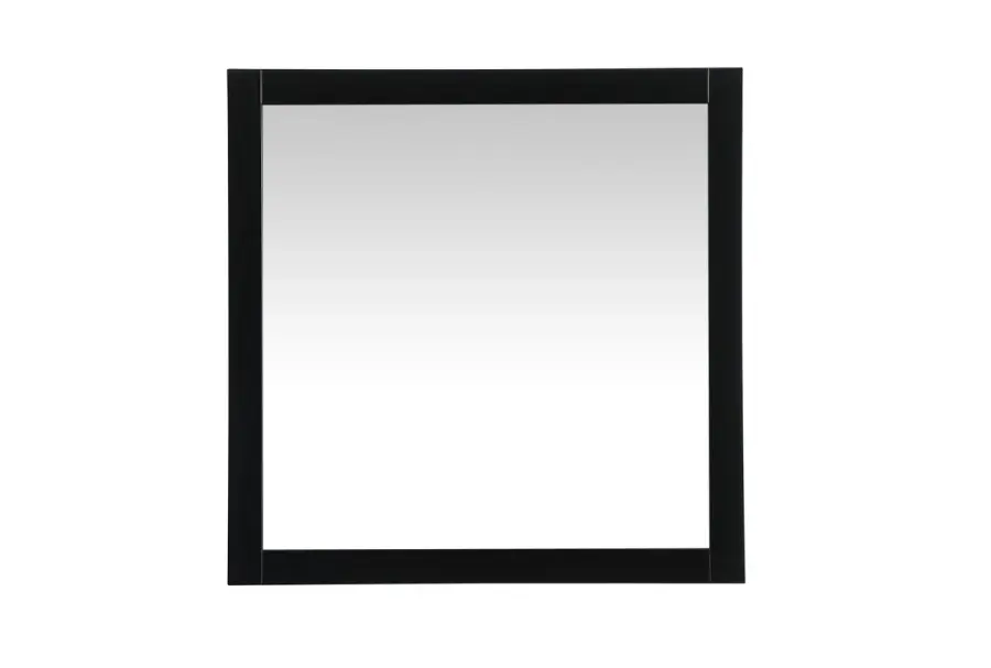 Aqua 36" Square Vanity Mirror in Black