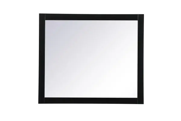 Equally functional and stylish, this rectangular mirror will complement your vanities and walls. Made from mdf, the narrow frame features a simple classic look. Ready to hang out of the box, hanging wall hardware is not provided. Back of the mirror has four brackets that can be hung in either horizontally or vertically. Collection: Aqua Rooms: bathroom Finish: black Width: 1.00" Height: 36.00" Length: 42.00" Weight: 33.00 lb Extension from Wall: 0.10" Material: MDF Country of Origin: China Manufacturer Warranty: 1 year limited Spec Sheet