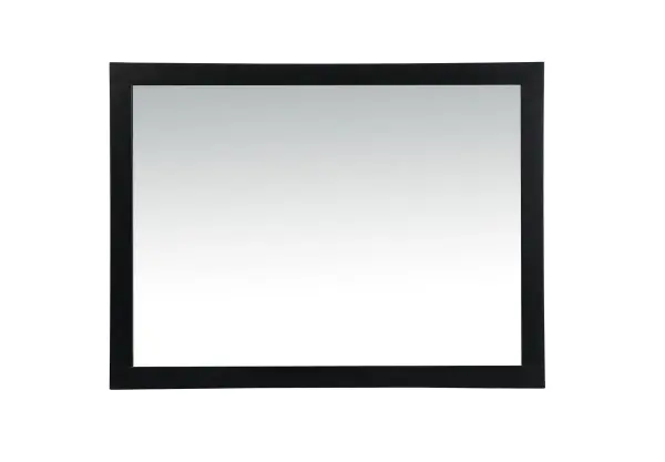 Equally functional and stylish, this rectangular mirror will complement your vanities and walls. Made from mdf, the narrow frame features a simple classic look. Ready to hang out of the box, hanging wall hardware is not provided. Back of the mirror has four brackets that can be hung in either horizontally or vertically. Collection: Aqua Rooms: bathroom Finish: black Width: 1.00" Height: 36.00" Length: 48.00" Weight: 37.00 lb Extension from Wall: 0.10" Material: Wood and MDF Country of Origin: China Manufacturer Warranty: 1 year limited Spec Sheet