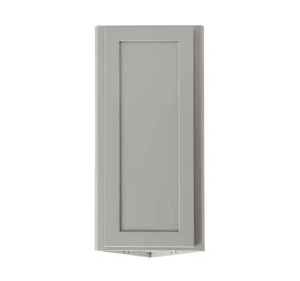 Installation Manual
Specification Sheet
Dimensions
Length: 12"
Width: 12"
Height: 36"
Specifications
Assembly Required: Yes
Distressed Finish: No
Finish (Color): Grey
Rubberwood and Plywood
Product Shape: Triangle
Product Type: Kitchen Wall End Angle Cabinet
Product Warranty: 1 year limited
Weight: 17.7
Wire Included: No
Wood Type: Rubberwood
Shipment type: Small Parcel
Drawers
Drawers Included: No
Shelves
Number of Shelves: 2