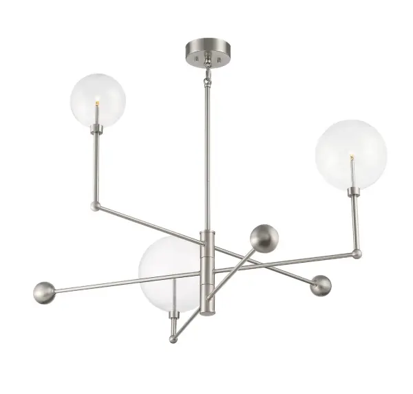 3-Light Chandelier in Brushed Nickel - Image 4