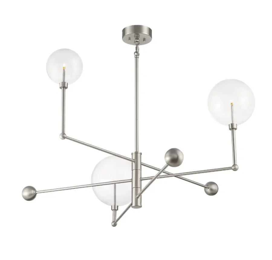 3-Light Chandelier in Brushed Nickel - Image 4