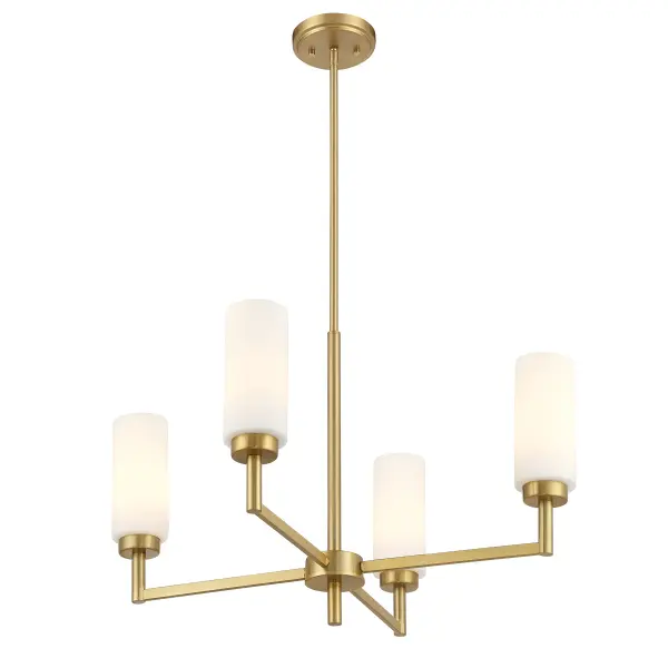 4-Light Chandelier in Natural Brass - Image 5