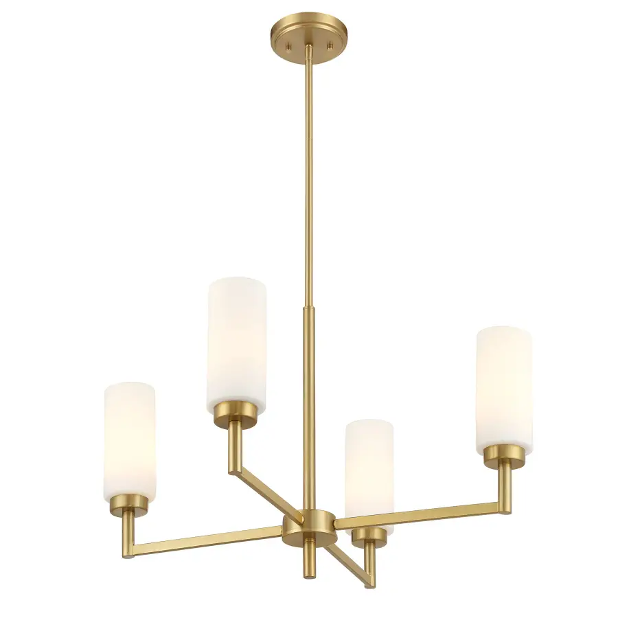 4-Light Chandelier in Natural Brass - Image 5