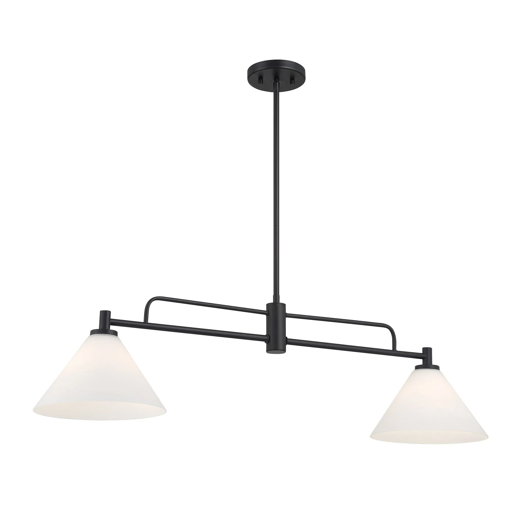 Two Light Chandelier in Matte Black