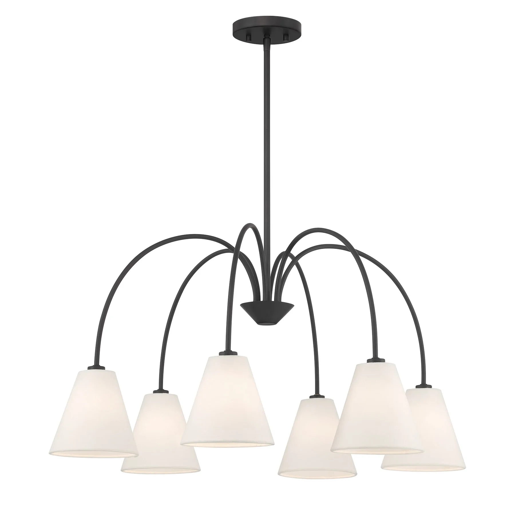 Six Light Chandelier in Matte Black