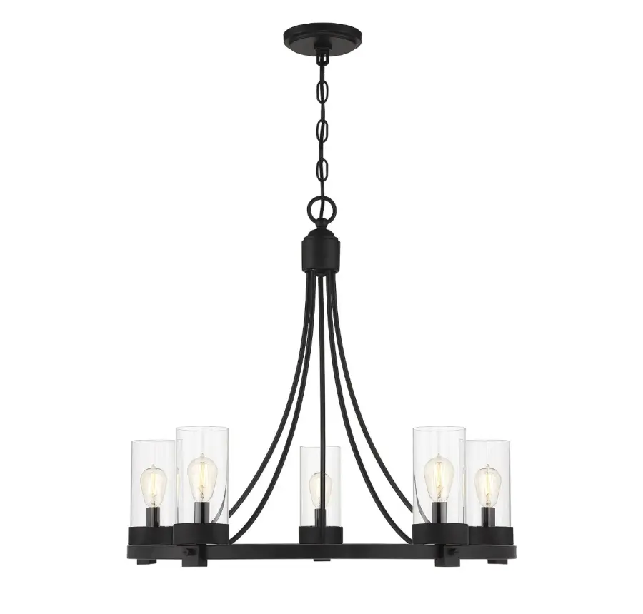 5-Light Chandelier in Matte Black - Image 3