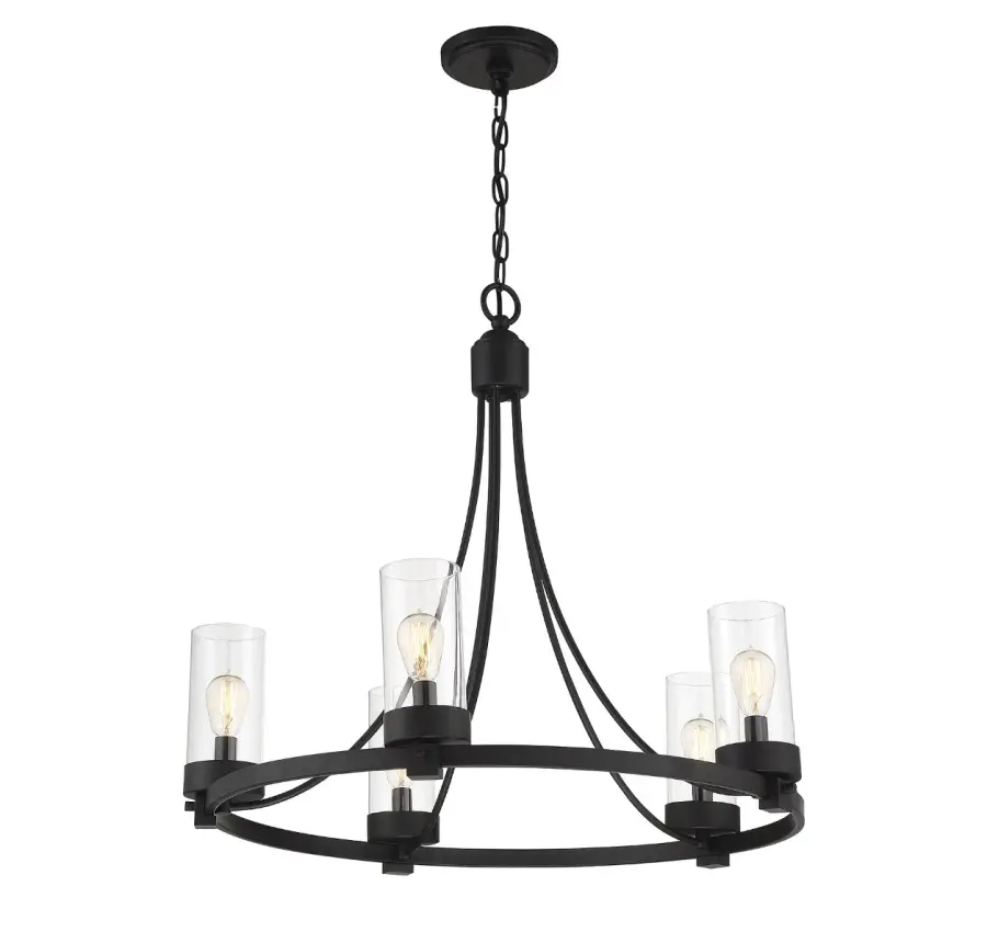 5-Light Chandelier in Matte Black - Image 4