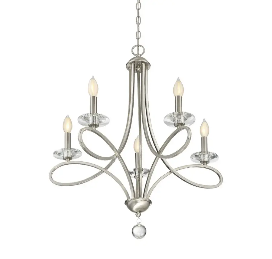 5-Light Chandelier in Brushed Nickel - Image 2