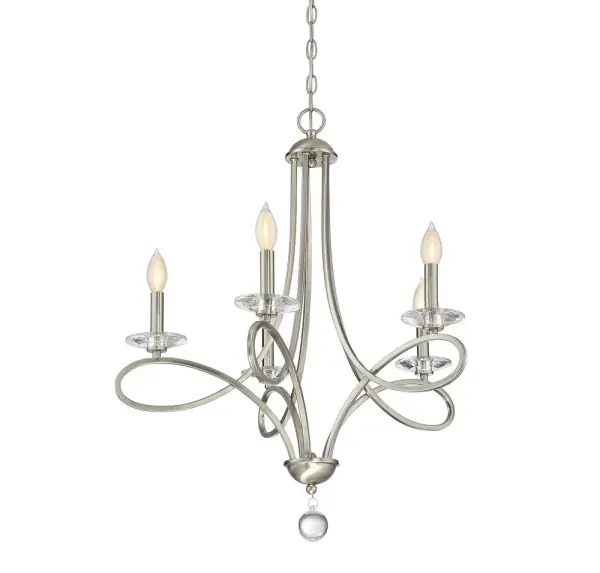 5-Light Chandelier in Brushed Nickel - Image 3