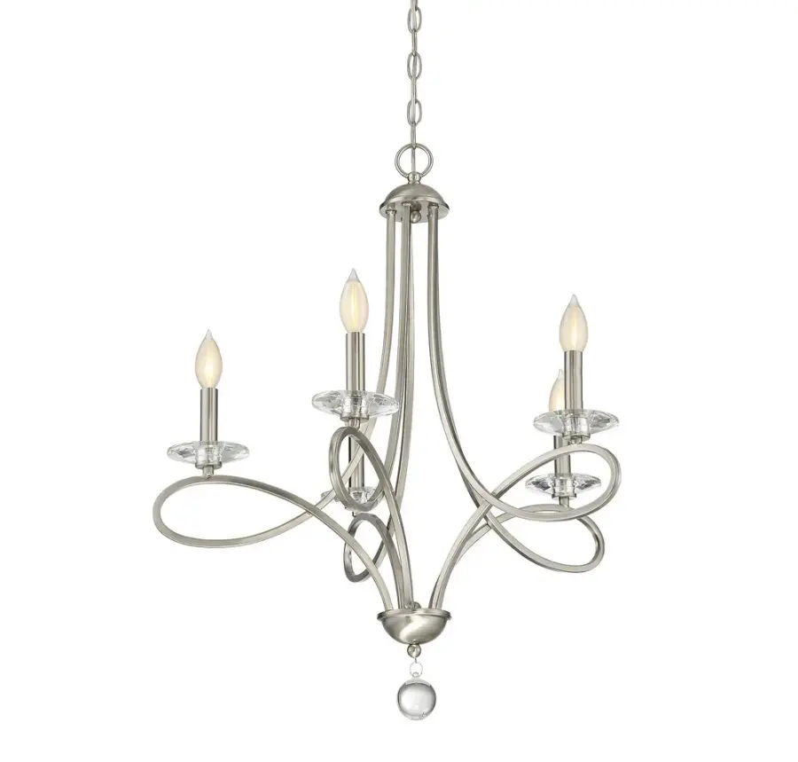 5-Light Chandelier in Brushed Nickel - Image 3