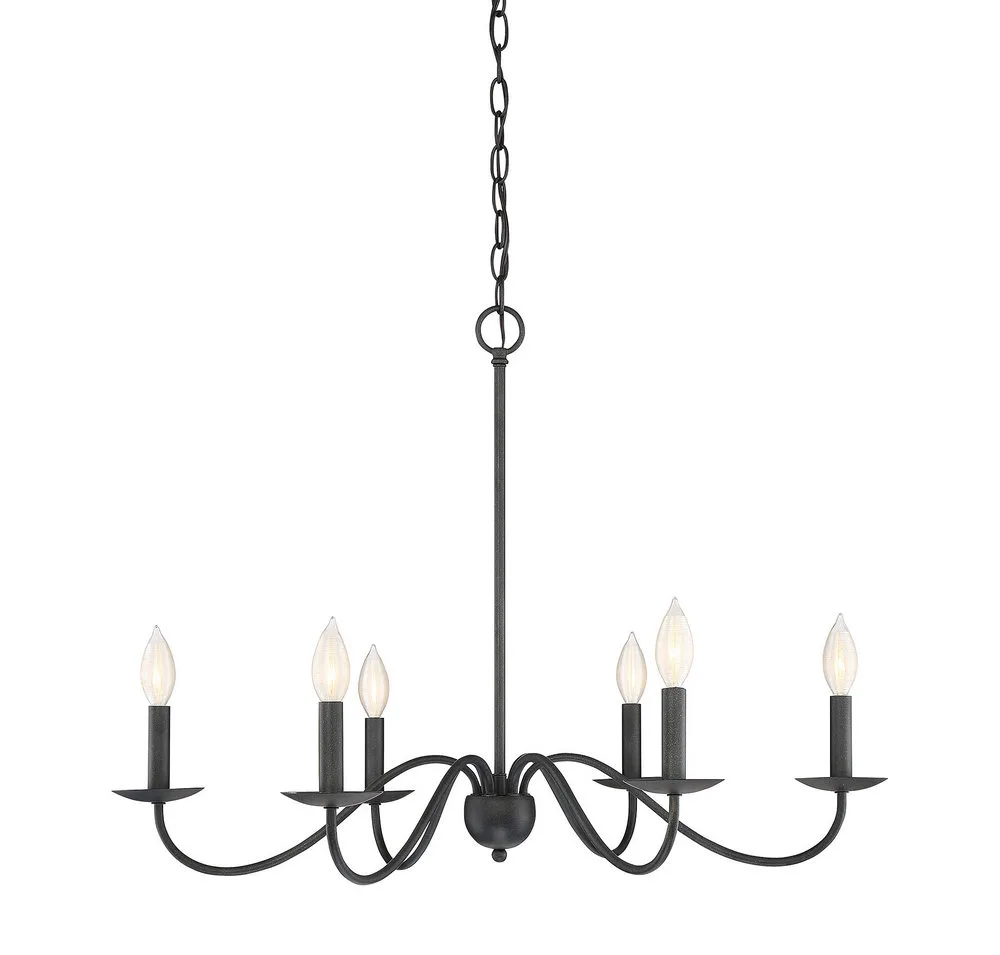 Mchan Six Light Chandelier in Aged Iron