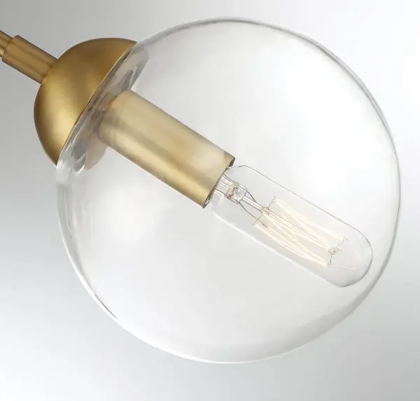 3-Light Chandelier in Natural Brass - Image 6