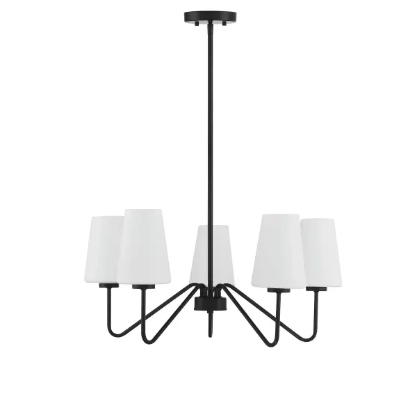 5-Light Chandelier in Matte Black - Image 2