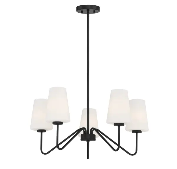 5-Light Chandelier in Matte Black - Image 3