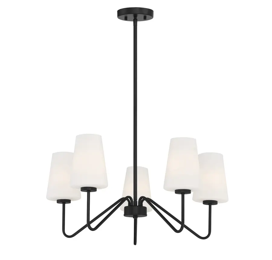 5-Light Chandelier in Matte Black - Image 3