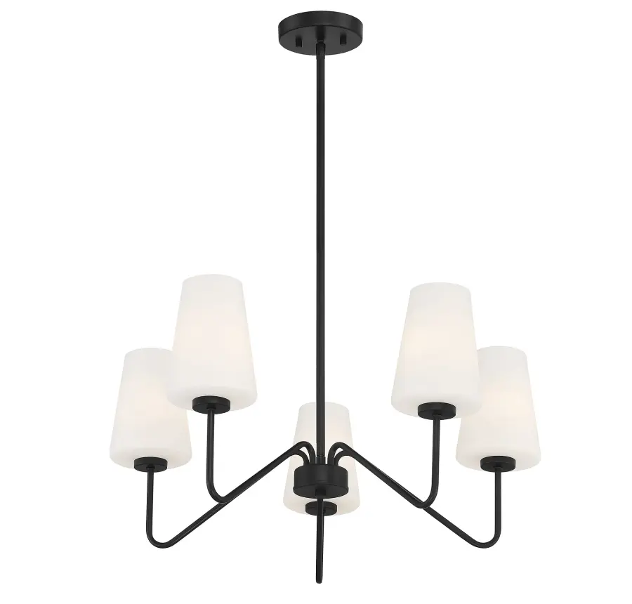 5-Light Chandelier in Matte Black - Image 4