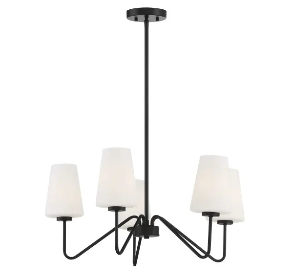 5-Light Chandelier in Matte Black - Image 5