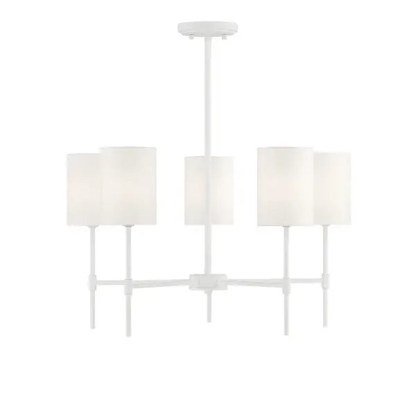 5-Light Chandelier in Bisque White