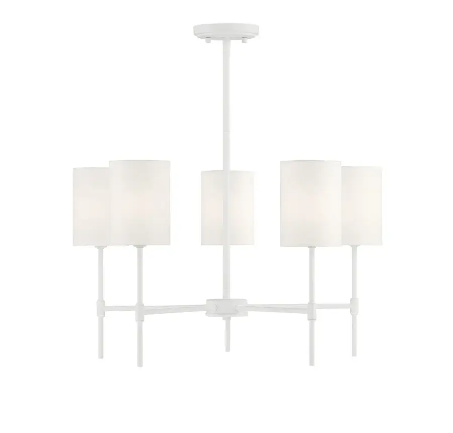 5-Light Chandelier in Bisque White - Image 1
