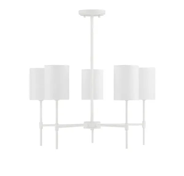 5-Light Chandelier in Bisque White - alternate view