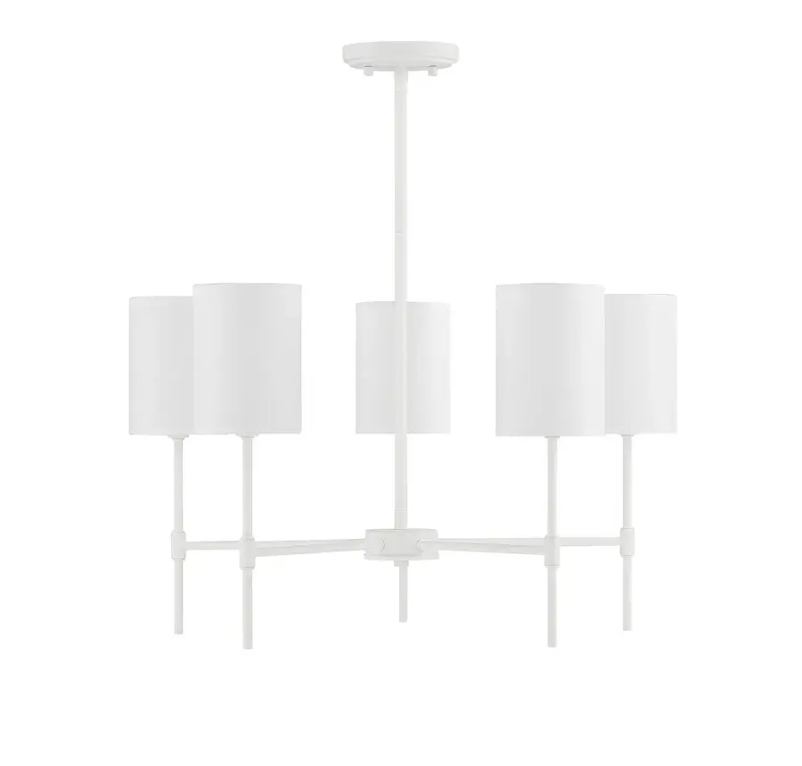 5-Light Chandelier in Bisque White - Image 2