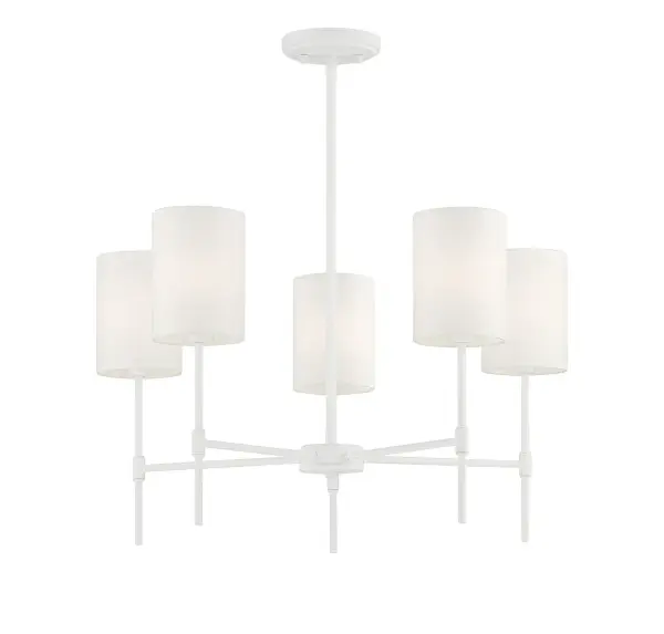 5-Light Chandelier in Bisque White - Image 3