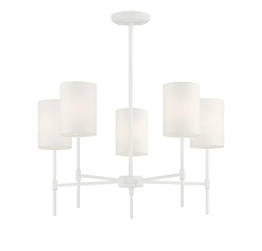 5-Light Chandelier in Bisque White - Image 3
