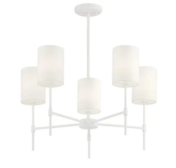5-Light Chandelier in Bisque White - Image 4