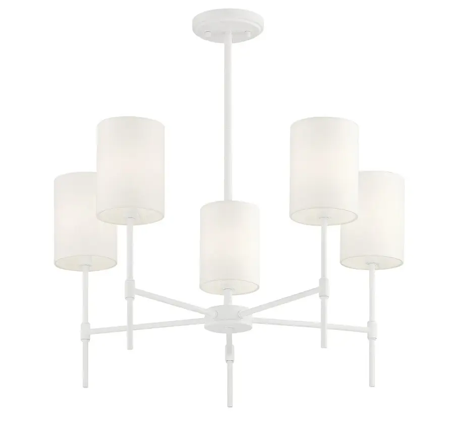 5-Light Chandelier in Bisque White - Image 4