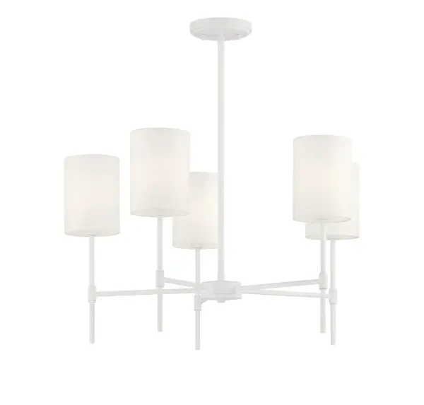 5-Light Chandelier in Bisque White - Image 5
