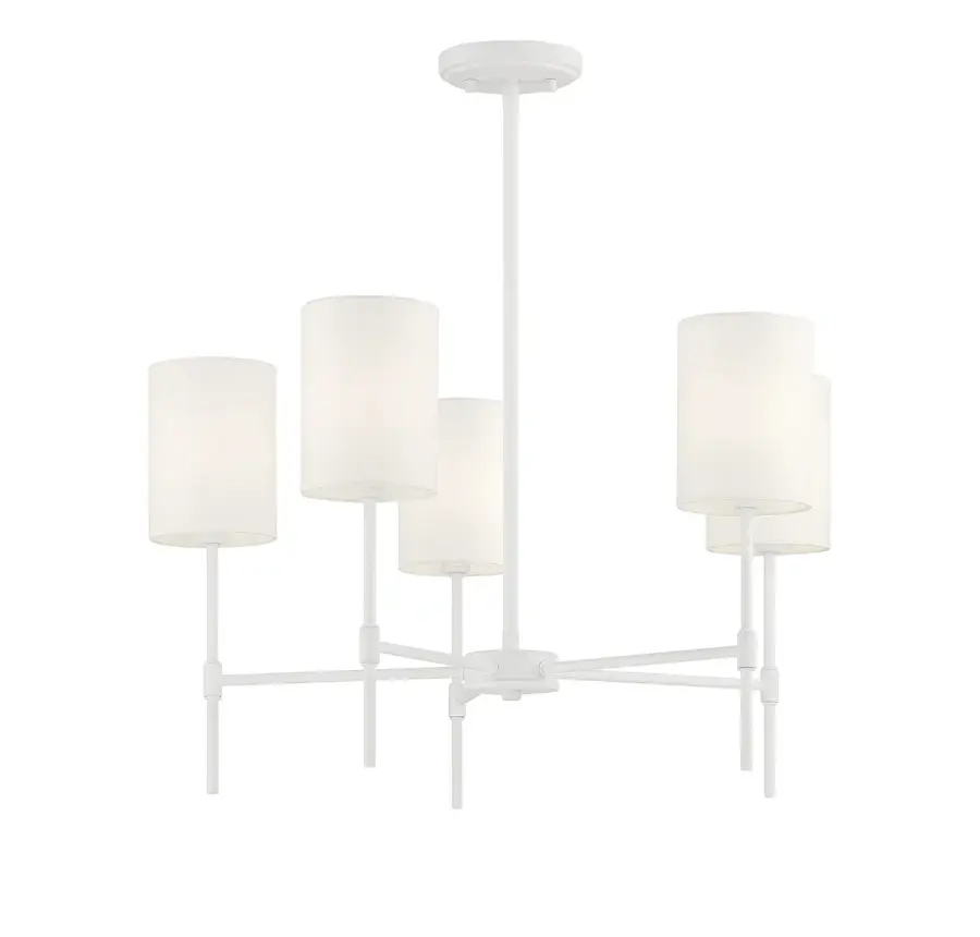 5-Light Chandelier in Bisque White - Image 5