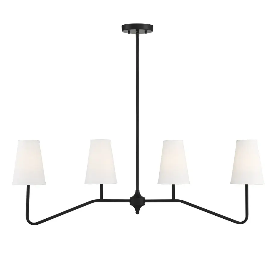 4-Light Linear Chandelier in Matte Black - Image 1