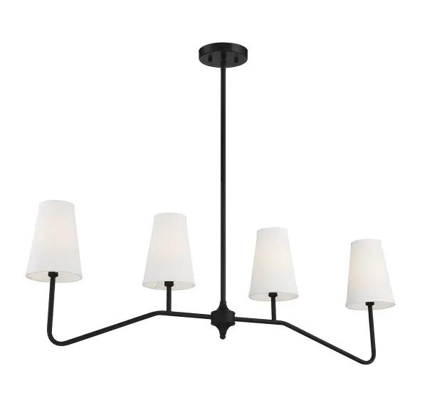 4-Light Linear Chandelier in Matte Black - Image 4