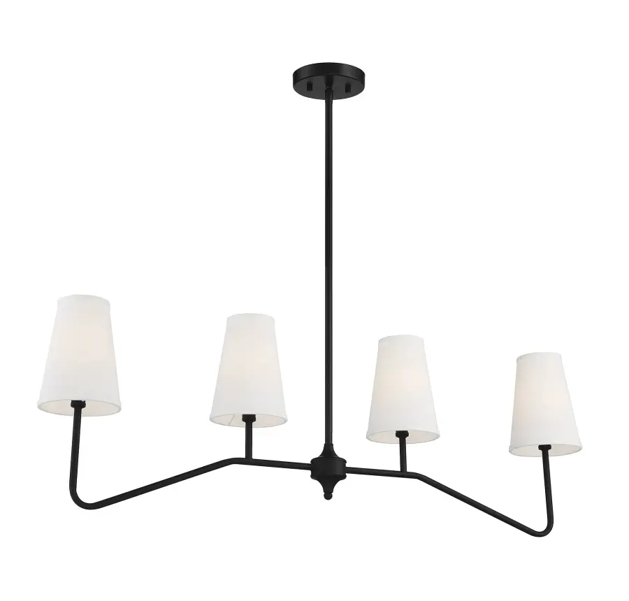 4-Light Linear Chandelier in Matte Black - Image 4