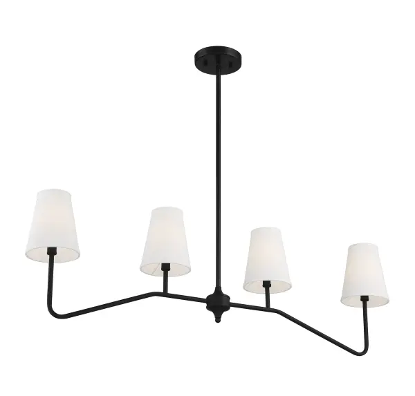 4-Light Linear Chandelier in Matte Black - Image 5