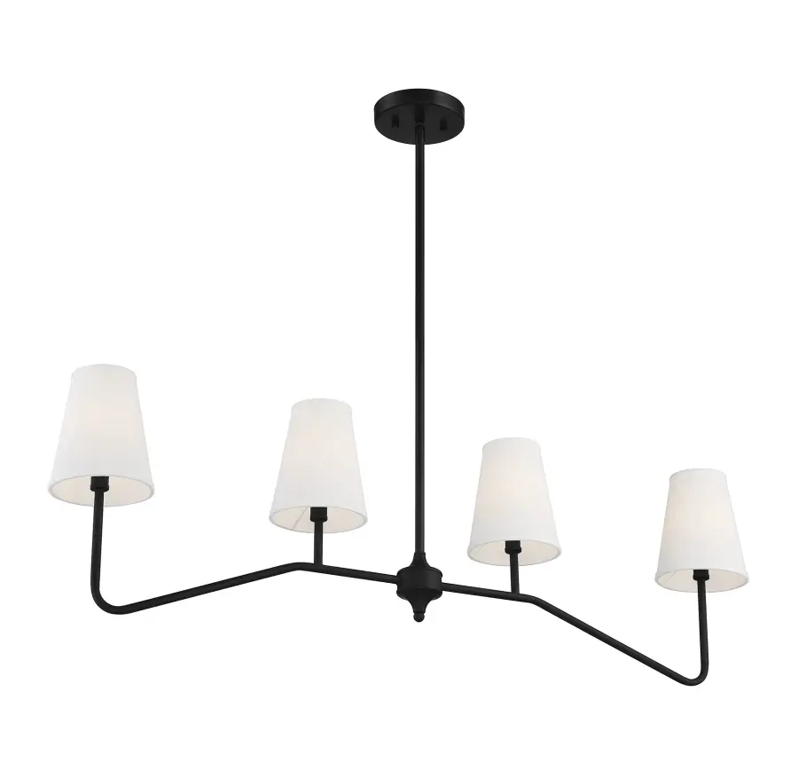 4-Light Linear Chandelier in Matte Black - Image 5