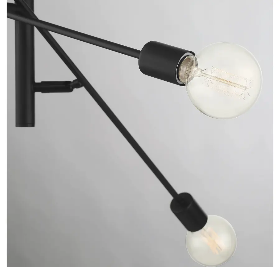 6-Light Chandelier in Matte Black - Image 6