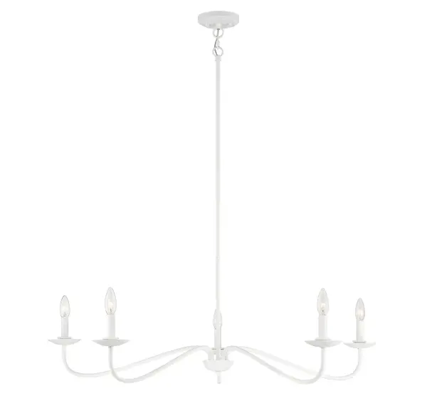5-Light Chandelier in Bisque White - Image 1
