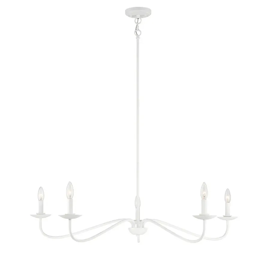5-Light Chandelier in Bisque White - Image 1