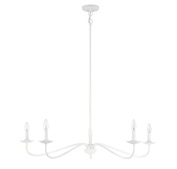 5-Light Chandelier in Bisque White - Image 2