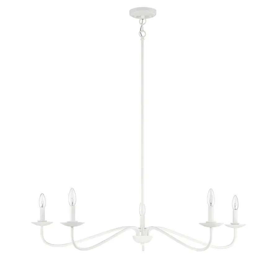 5-Light Chandelier in Bisque White - Image 2