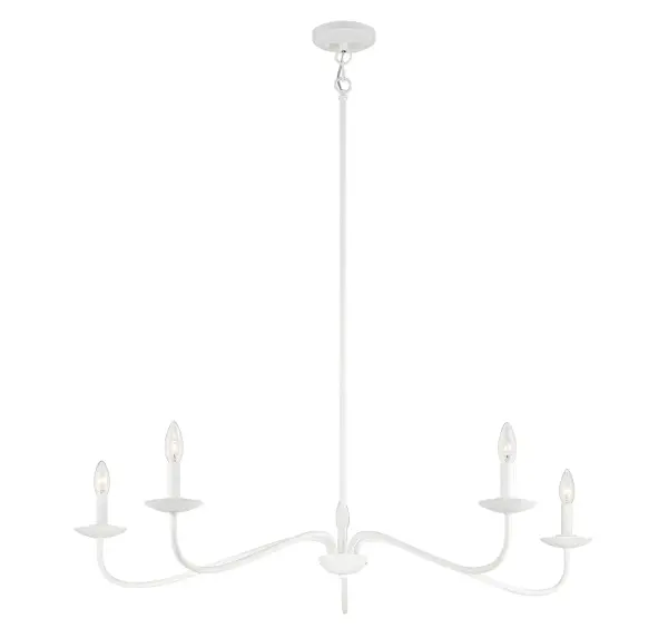 5-Light Chandelier in Bisque White - Image 3