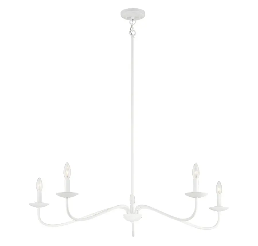 5-Light Chandelier in Bisque White - Image 3