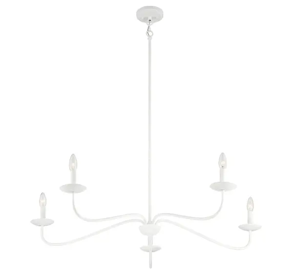 5-Light Chandelier in Bisque White - Image 4