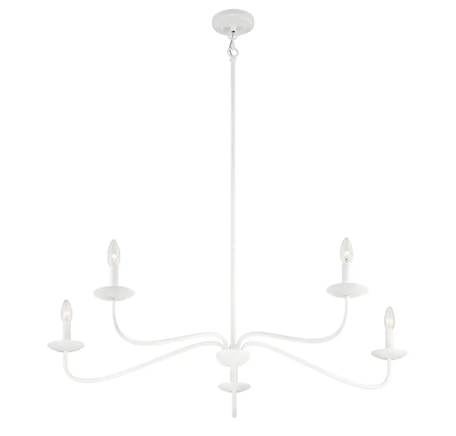 5-Light Chandelier in Bisque White - Image 4