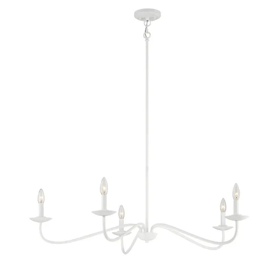5-Light Chandelier in Bisque White - Image 5